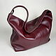 Bag-bag made of soft genuine leather in marsala color. Sacks. Bags and accessories. Alexandra (SSbagS). My Livemaster. Фото №4