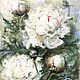 Oil painting White peonies-a symbol of love and wealth. impressionism, Pictures, Tula,  Фото №1
