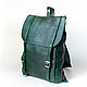 Leather backpack 'Moscow' emerald. Backpacks. uva. Online shopping on My Livemaster.  Фото №2