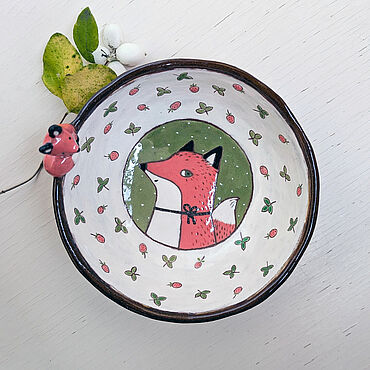 Посуда ручной работы. Ярмарка Мастеров - ручная работа Миска "Лисичка". Handmade.