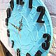 Order Wall clock wooden Turquoise with large numbers. Clocks for Home (Julia). Livemaster. . Watch Фото №3