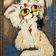 Гобелен Белый кот, авторская объемная картина ручной работы. Гобелен. ЛиК Златоуст. Интернет-магазин Ярмарка Мастеров.  Фото №2