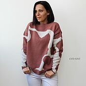 Одежда handmade. Livemaster - original item Sweaters: women`s sweater white and pink Milk Rivers Jelly banks. Handmade.