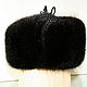 Ushanka mens fur muskrat. Color black. Hat with ear flaps. Mishan (mishan). My Livemaster. Фото №5