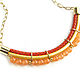 Leather necklace with agates on a chain 'Citrus' orange. Necklace. Irina Moro. My Livemaster. Фото №4