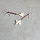 Order Pearl Cross Earrings (Silver, Copper) Wire wrap. Kseniya Sakharnova. Livemaster. . Earrings Фото №3