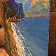 Картина Бухта счастья ручная работа масло холст на оргалите 40х50см. На картине изображен пейзаж уединенной бухты, освещенной солнцем. Морской пейзаж Прекрасный подарок и украшение интерьера