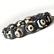 Украшения handmade. Livemaster - original item Shamballa bracelet EYE leather. Handmade.