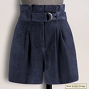 Одежда handmade. Livemaster - original item Nava shorts made of genuine suede/leather (any color). Handmade.