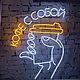 Вывеска из гибкого неона стаканчик Кофе КОФЕ. Вывески. PJ NEON • НЕОНОВЫЕ ВЫВЕСКИ. Ярмарка Мастеров.  Фото №4