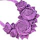 Rose dance Purple Necklace handmade from genuine leather. Necklace. ms. Decorator. My Livemaster. Фото №4