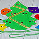 Lacing game for kids made of felt: Christmas tree. Lacing cards. Children's mood. Online shopping on My Livemaster.  Фото №2