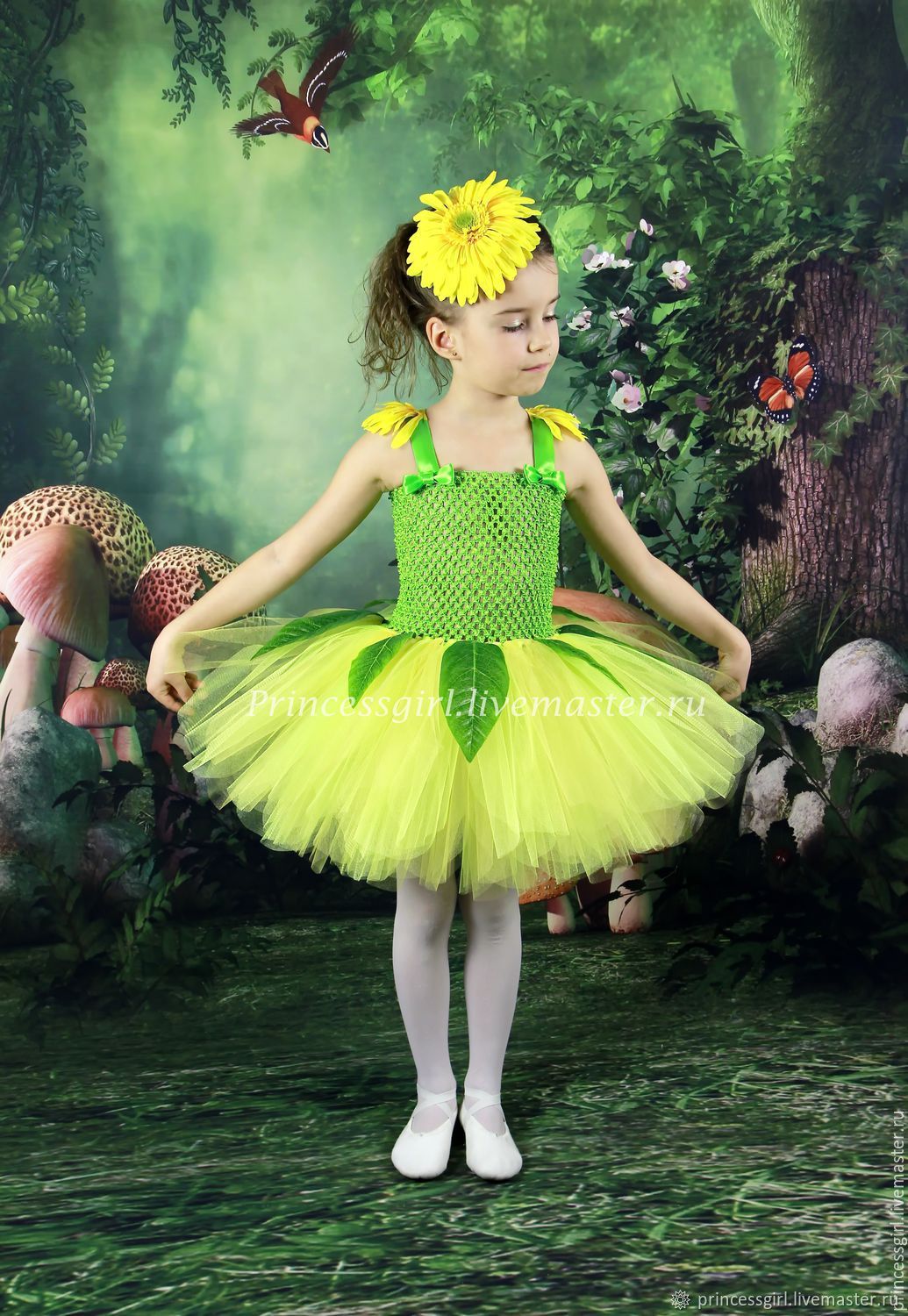 Flower costume for girls ( bright yellow) – купить на Ярмарке Мастеров ...