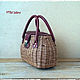 Order Women's bag wicker brown with a burgundy leather cover and handles. lmillame. Livemaster. . Classic Bag Фото №3