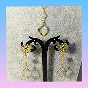 Украшения handmade. Livemaster - original item Set-chain with pendant and earrings (quartz hair). Handmade.