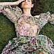 Хлопок филькупе Dolce & Gabanna со стилизованным цветочным принтом. Ткани. Mariteks  Итальянские  ткани. Интернет-магазин Ярмарка Мастеров.  Фото №2