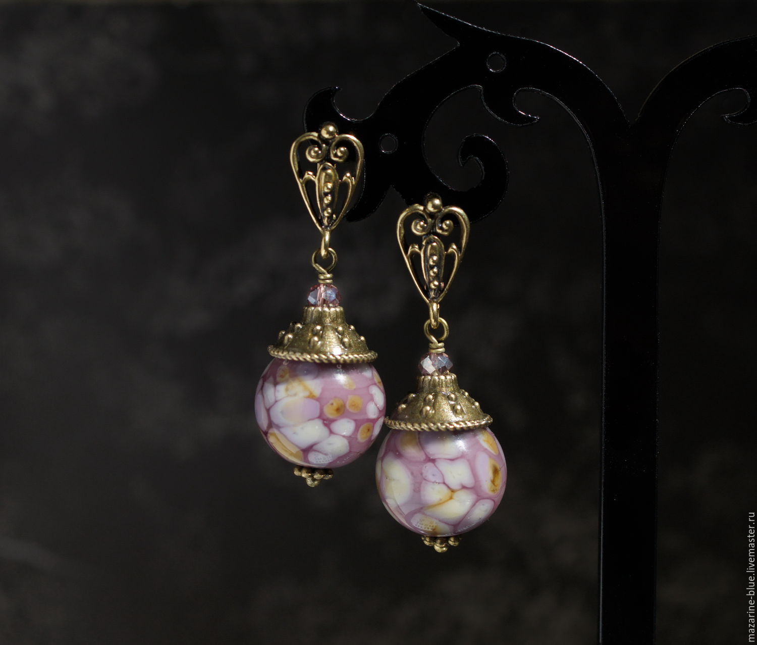 Frangipani Earrings Lampwork Online On Livemaster With Earrings Handmade Livemaster Frangipani Lampwork