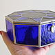 stained glass jewelry box. Blue Tiffany box. Box. Glass Flowers. My Livemaster. Фото №5