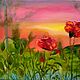 Painting with flowers Poppy sunset, Pictures, Novokuznetsk,  Фото №1