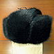Ushanka mens fur muskrat and leather. Color black. Hat with ear flaps. Mishan (mishan). My Livemaster. Фото №6