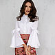 White cotton cambric blouse with bows on the sleeves, elegant blouse. Blouses. mozaika-rus. My Livemaster. Фото №4