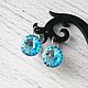 Aquamarine earrings, earrings with Swarovski crystals, Earrings, Emanzhelinsk,  Фото №1