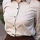 Базовая рубашка в горошек, молочная хлопковая рубашка, блузка в офис. Рубашки. Скромное обаяние (Александра). Ярмарка Мастеров.  Фото №5