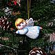 Елочная игрушка  Ангел в полосатых носочках, Елочные игрушки, Москва,  Фото №1