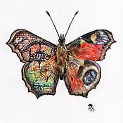Картины и панно handmade. Livemaster - original item Watercolor painting butterfly 