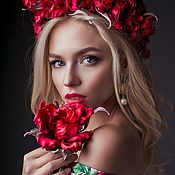 Роза "Кармелита" -заколка-брошь. Цветы из шелка