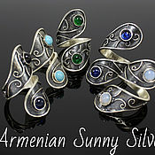 Украшения handmade. Livemaster - original item Samia spiral ring made of 925 sterling silver with stones (VIDEO) GR0001. Handmade.