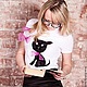 T-shirt with copyright print a Real Pussycat