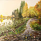 Картина маслом "Осень на реке Оредеж", Картины, Санкт-Петербург,  Фото №1