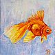 Oil painting Goldfish 20h20 cm, Pictures, Moscow,  Фото №1