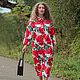 Dress shirt 'Scarlet carnations'. Dresses. Olga Lado. Online shopping on My Livemaster.  Фото №2