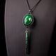 Green Pendant Amadeus. Green chrysoprase. Long pendant. Pendants. Elena Potsepnya Jewelry. Online shopping on My Livemaster.  Фото №2