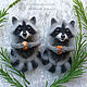 Order Little Raccoon brooch - felted little Coon - dry felting wool raccoon. Woolen Zoo. Livemaster. . Brooches Фото №3