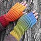 Fingerless gloves with Rainbow fingers. Mitts. A.Smir. Online shopping on My Livemaster.  Фото №2