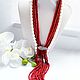 Coral necklace with pearls, Necklace, Moscow,  Фото №1