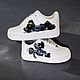 Кроссовки белые, кастом обуви Nike Air Force 1, kaws, ручная роспись. Кроссовки. Olgavolgoart. Роспись одежды и обуви. Кастом. Ярмарка Мастеров.  Фото №4