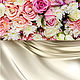 Виниловый фотофон "Стена из розовых роз и шелковой ткани", 50х100 см, Фото, Новосибирск,  Фото №1