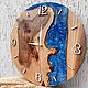 Настенные часы -река из дерева и эпоксидной смолы. Часы из слэба, Часы классические, Майкоп,  Фото №1