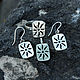 Earrings, ring and pendant Rock Paintings of the Sun in silver 925 RO0026, Jewelry Sets, Yerevan,  Фото №1