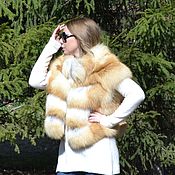 Одежда handmade. Livemaster - original item Vest fur Siberian red Fox. Cross.. Handmade.