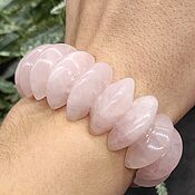 Украшения handmade. Livemaster - original item Delicate bracelet natural stone rose quartz. Handmade.