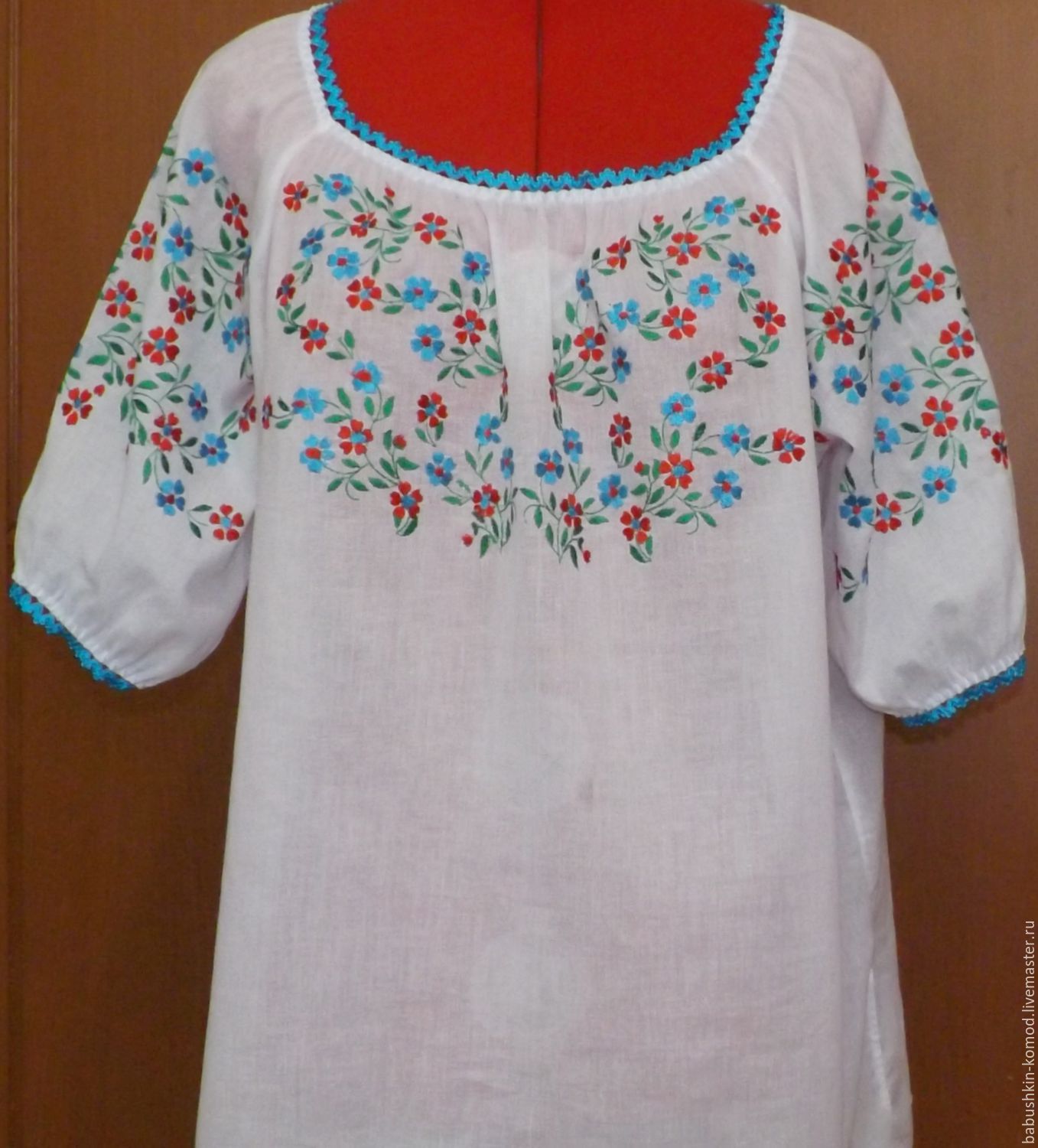 Women's embroidery-ZhR3-55 Flower fields, Blouses, Temryuk,  Фото №1