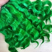 Материалы для творчества handmade. Livemaster - original item Natural hair for dolls (Green).. Handmade.