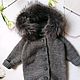 Knitted jumpsuit with fur, Overall for children, Stupino,  Фото №1