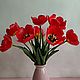 Красные тюльпаны из холодного фарфора, Цветы, Калуга,  Фото №1