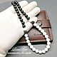 Чокер оберег из белого агата яшмы ювелирных бусин День ночь. Чокер. accessories for men. Ярмарка Мастеров.  Фото №6